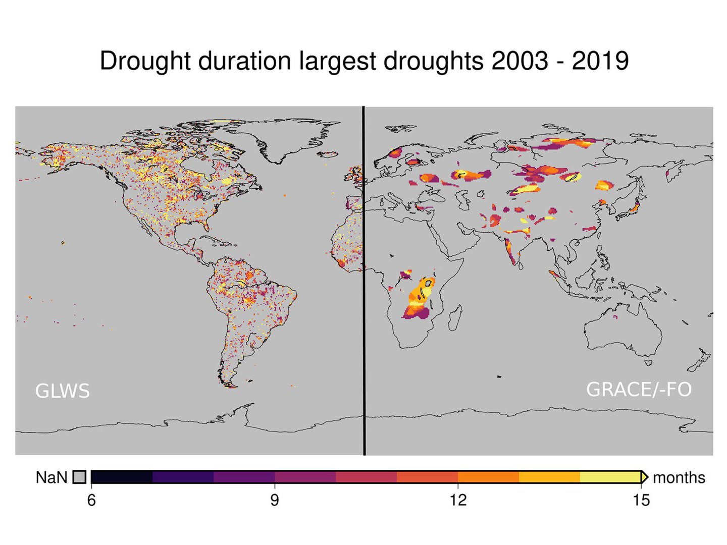 Anzahl der Monate der längsten Dürren (mindestens 9 Monate)